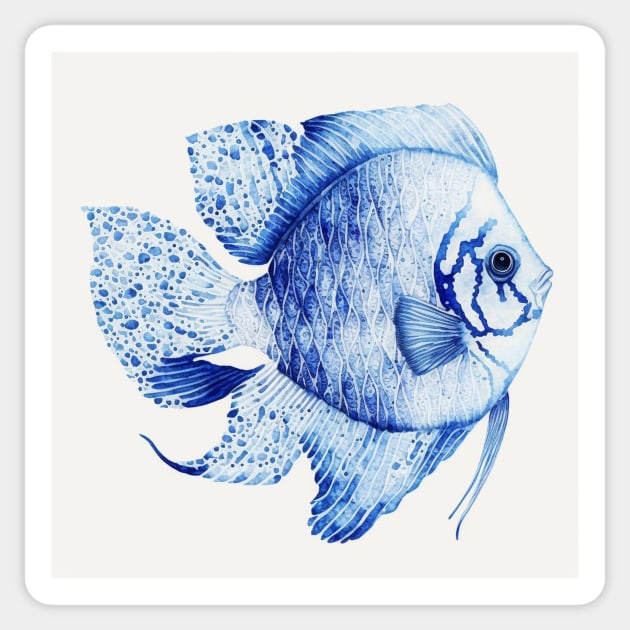 Vintage fish Sticker by hamptonstyle